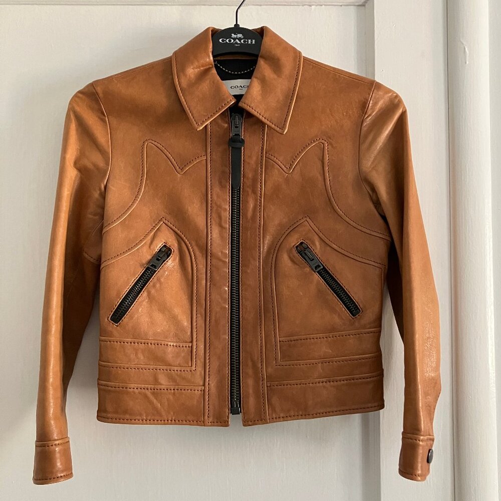 RARE Coach Cropped Leather Jacket